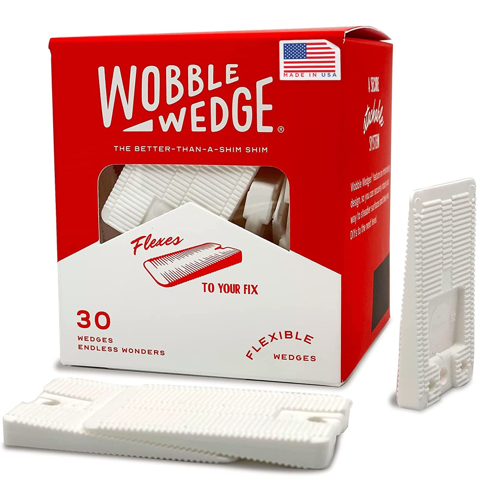 The Original Wobble Wedge Flexible Plastic Shims, Multi-Purpose Leveling Shim…