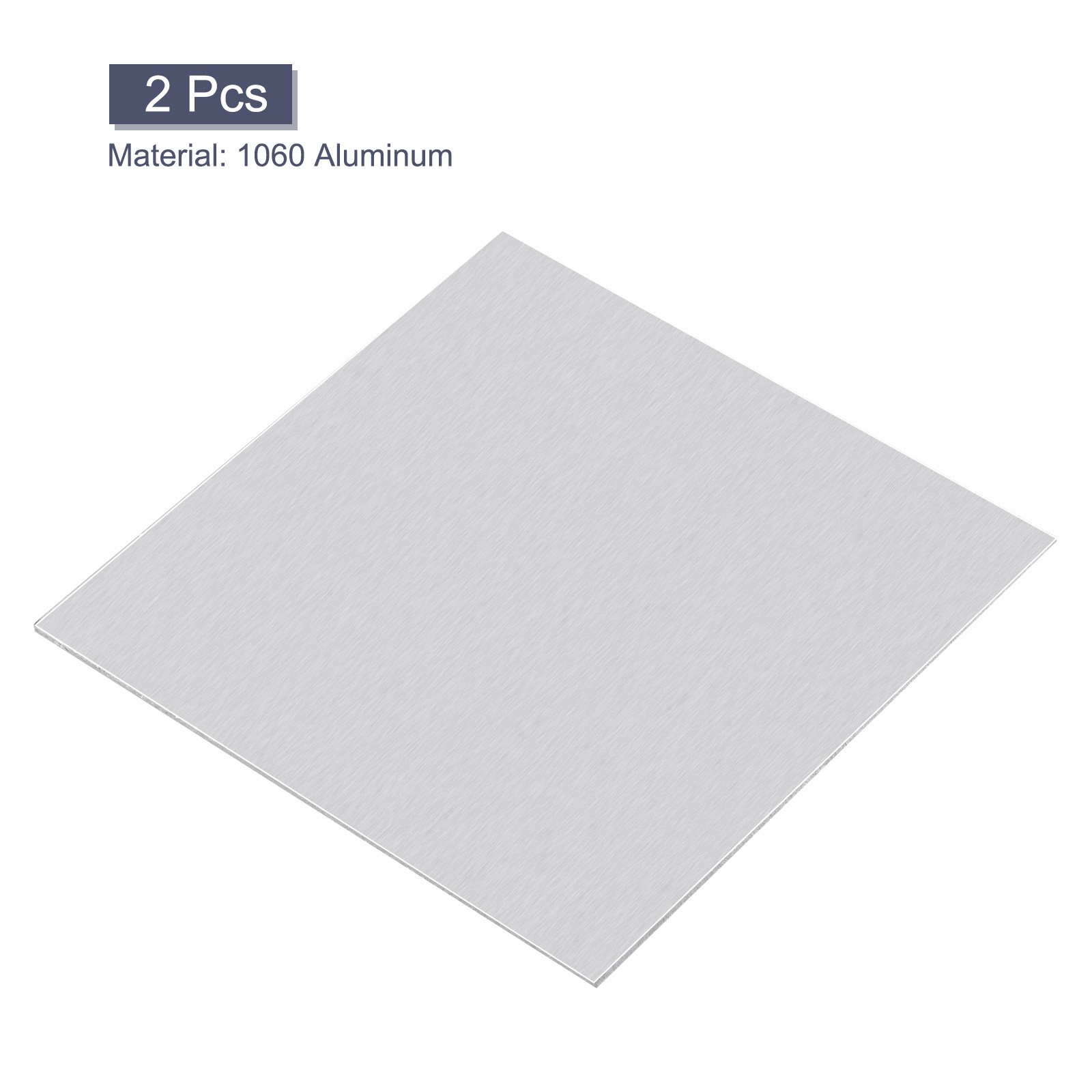 100mm x 100mm x 1mm Rectangle 1060 Aluminum Sheet Flat Metal Plate Stock, 2Pcs