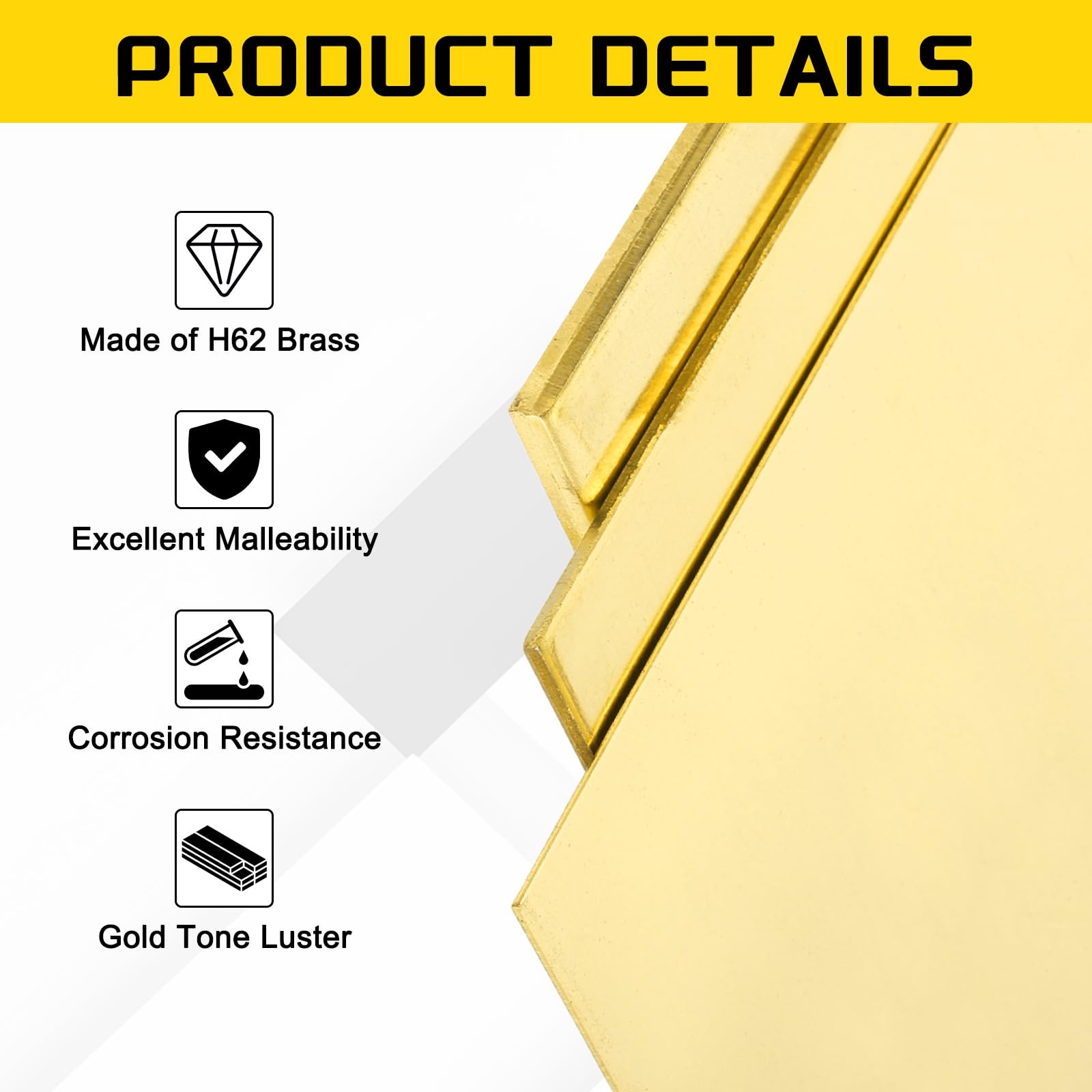 Brass Sheet, 4″ X 6″ 10 Gauge3mm Thickness H62 Brass Metal Plates Thin Metal …