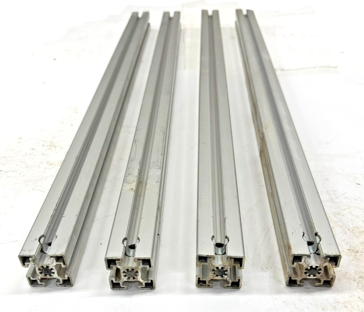 80/20 T-SLOTTED ALUMINUM EXTRUSION, 45-4545, (LOT OF 4), 4-OPEN SLOTS