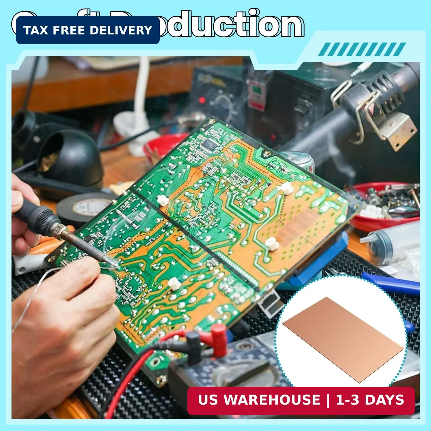 Copper Sheet, 2 Pieces of Copper Plates 4″×2″-18 Gauge(1mm) Thickness, 99% Pure