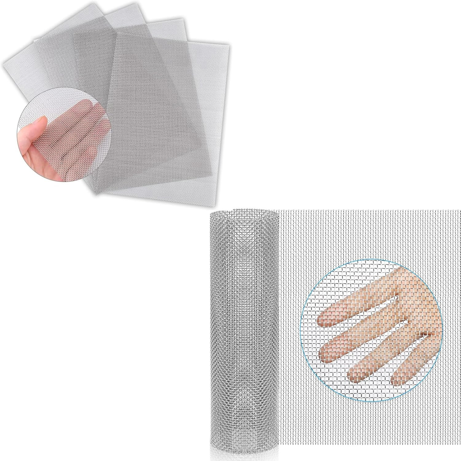 Valchoose 8 Mesh 304 Stainless Steel Mesh Screen11 X24(280X610Mm), 4PACK Stainle