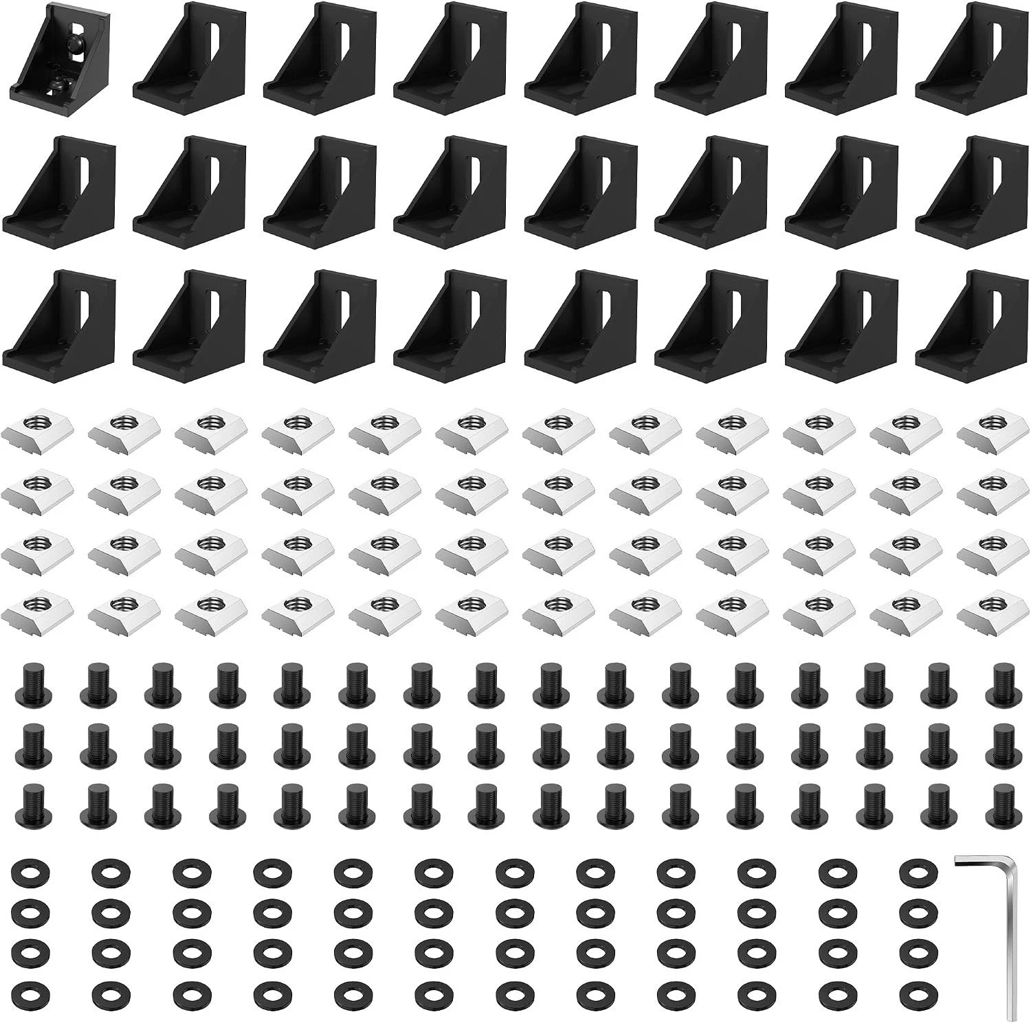 24 Set Aluminum Profile Connector Kit with Accessories