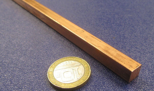 110 Copper Square Bar 1/2 Hard, 5/16″ Thick x 5/16″ Wide x 36 Inch Length