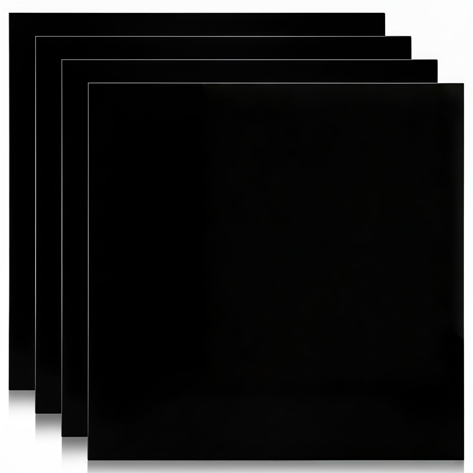 4 PCS 12x12x1/32 Inch 0.03 Anodized Aluminum Sheets Black 5052 Alloy Blanks