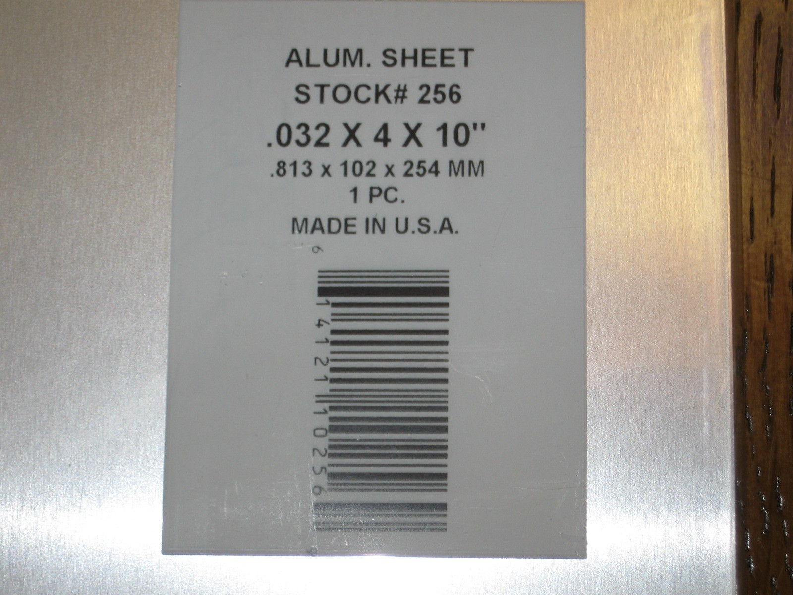 K&S Aluminum Sheet Stock #256 0.032″ x 4″ wide x 10″ long – Lot of 4 sheets