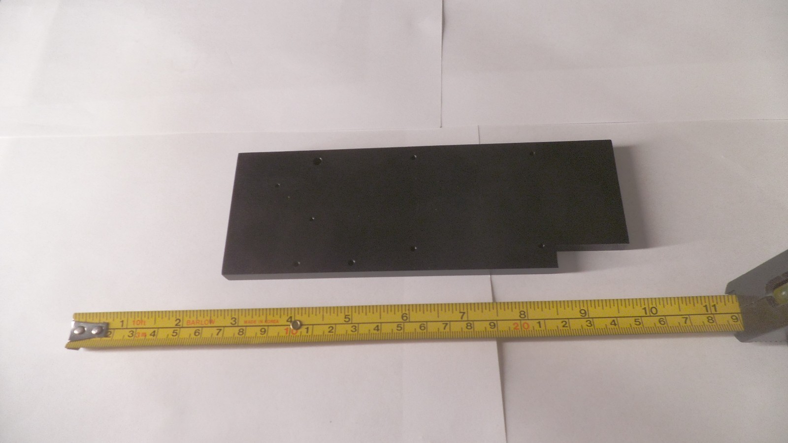 Black Anodized Aluminum plate or bracket, 7-1/4″ x 2-1/2″ x 3/8 thick