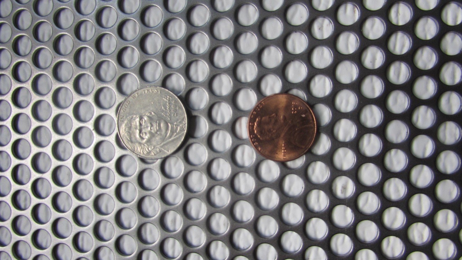 1/4″ HOLES–16 GA.-304 STAINLESS STEEL PERFORATED SHEET- 10-3/4″ X 12-1/4″