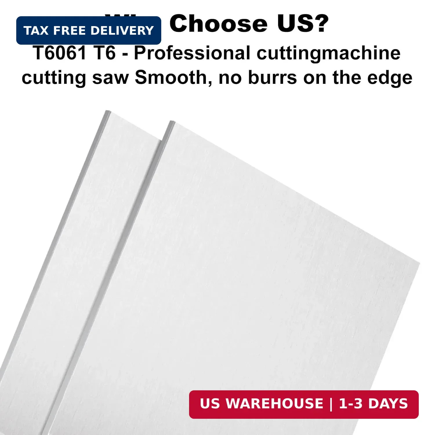 2 Pack 6061 T6 Aluminum Sheet Metal 6 x 6 x 0.236 (1/4) Inch Flat Plain Plate Pa