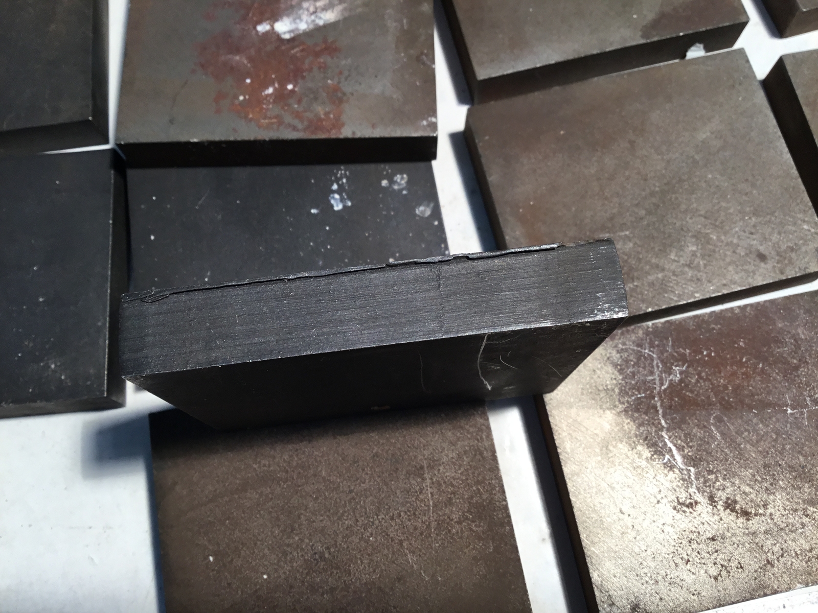 25 pc 3″ x 2.5″ x 0.5″ Hardened Steel Blanks, Unknown Steel Type (301)