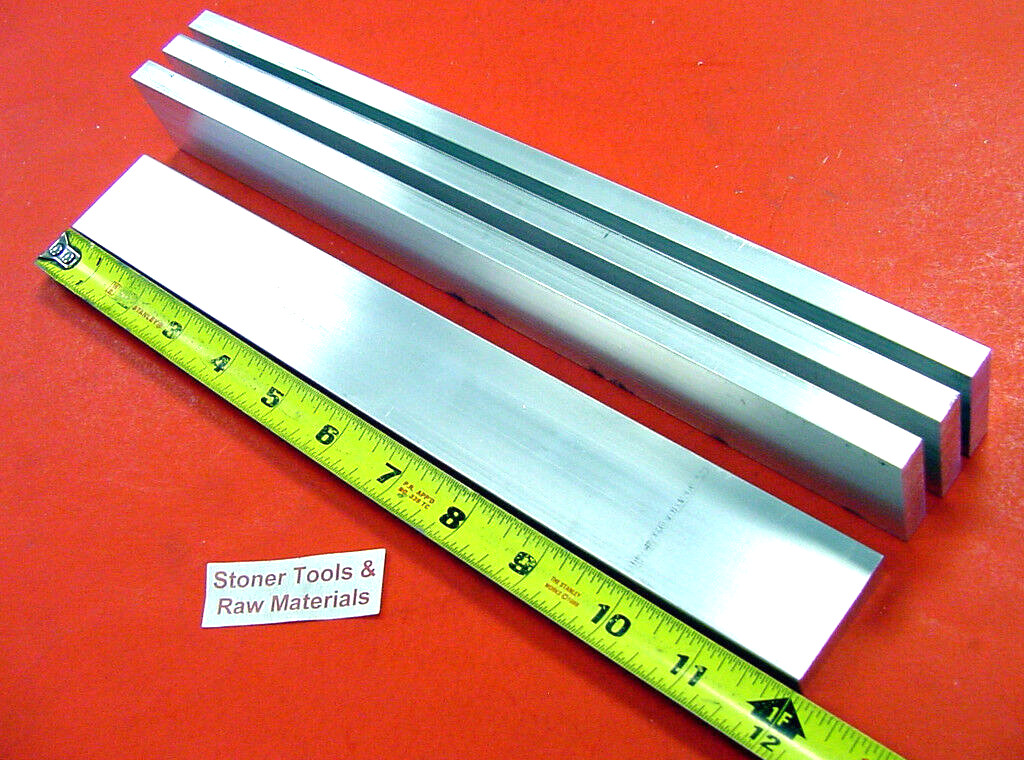 4 Pieces 3/8″ X 1-1/2″ ALUMINUM 6061 FLAT BAR 12″ long T651 Solid Mill Stock New