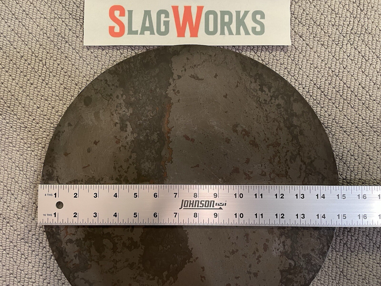 15 inch disc 1/4 inch thick steel plate 1/4”x15” disc A36 Hot Roll .25 Thick