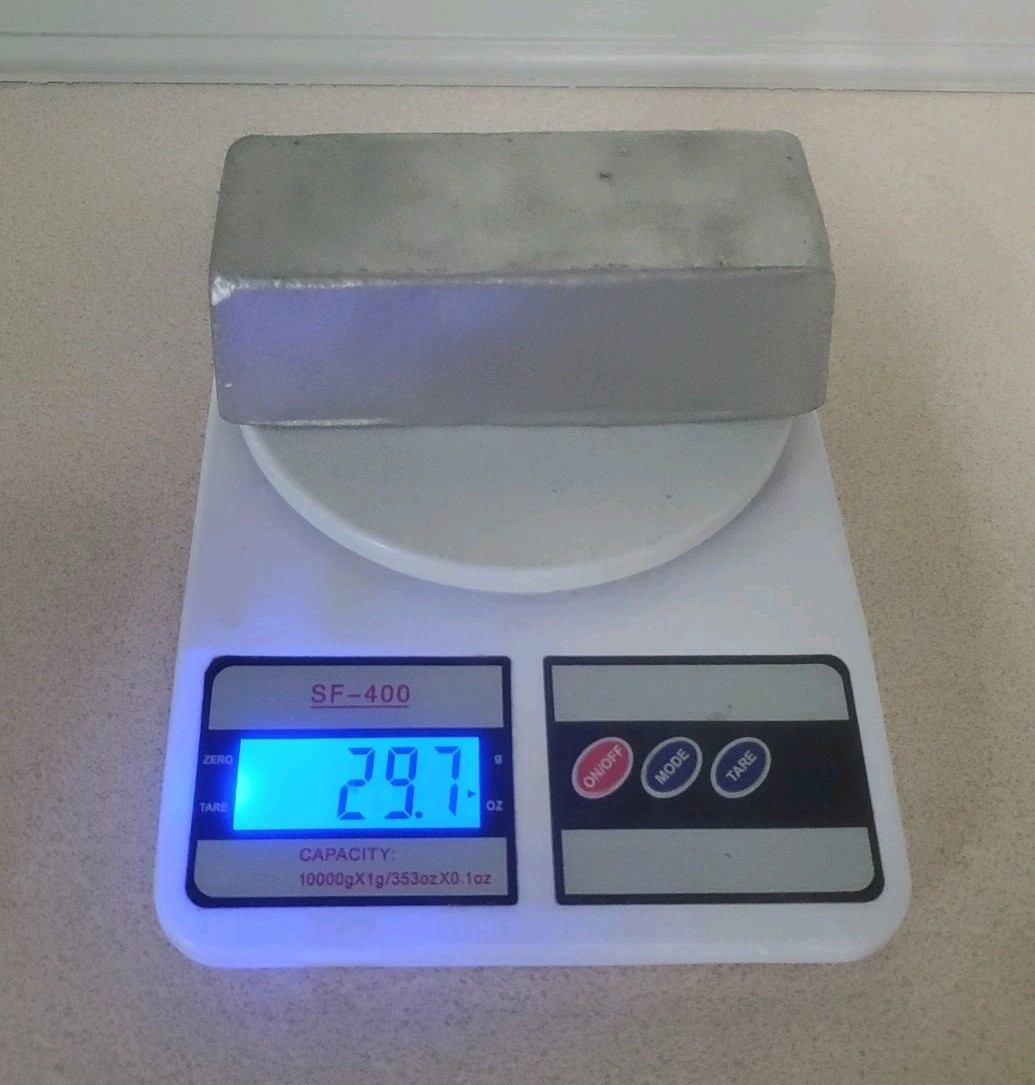 Aluminum Ingots For Casting (Hand poured) 8.6 Pounds
