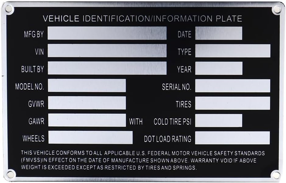 Blank Aluminum ID Plates, Metal Identification Plate, Serial Number Tag, Equi…