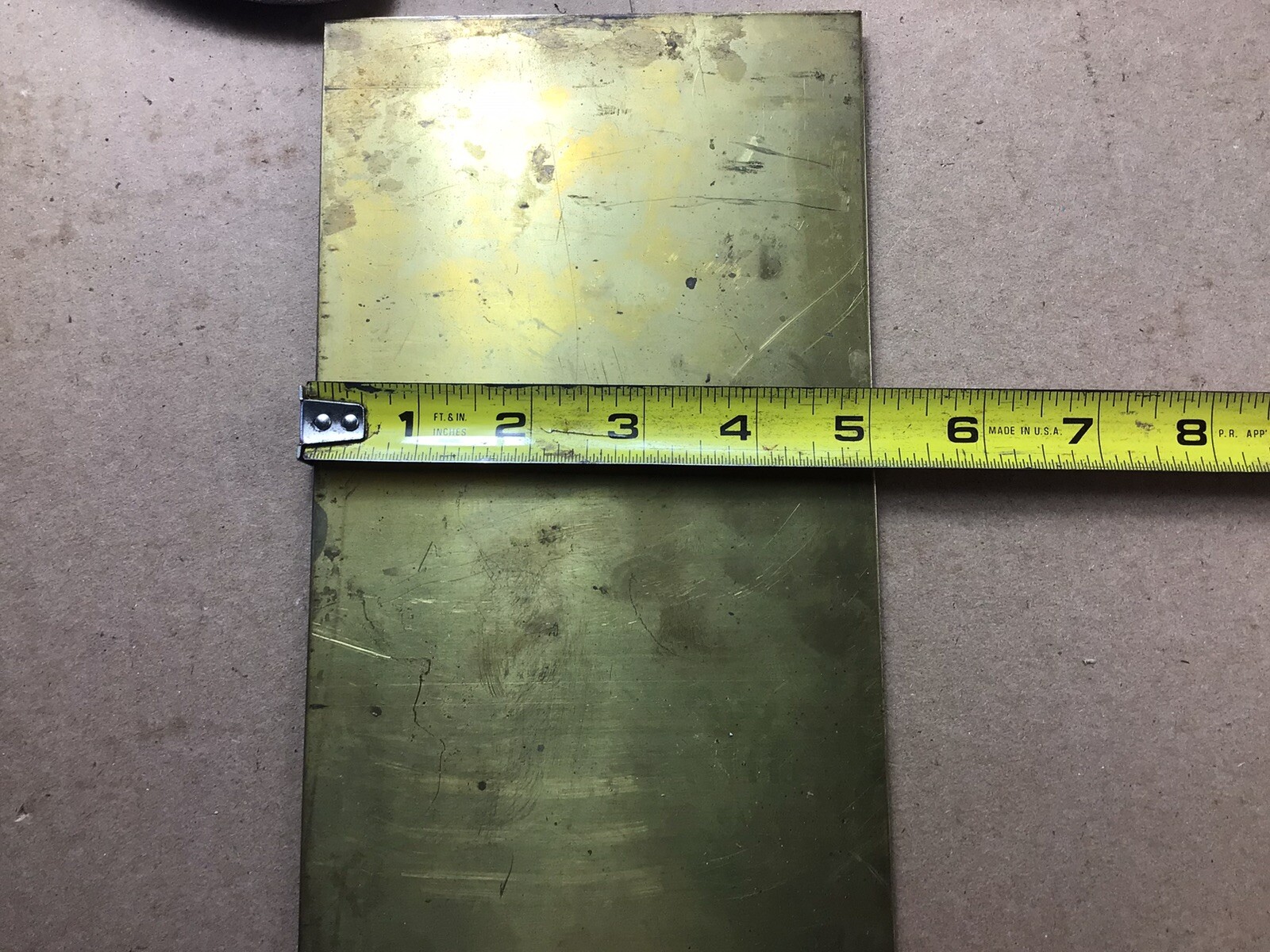 Brass Sheet Stock .063” X 5” X 12”. One Piece
