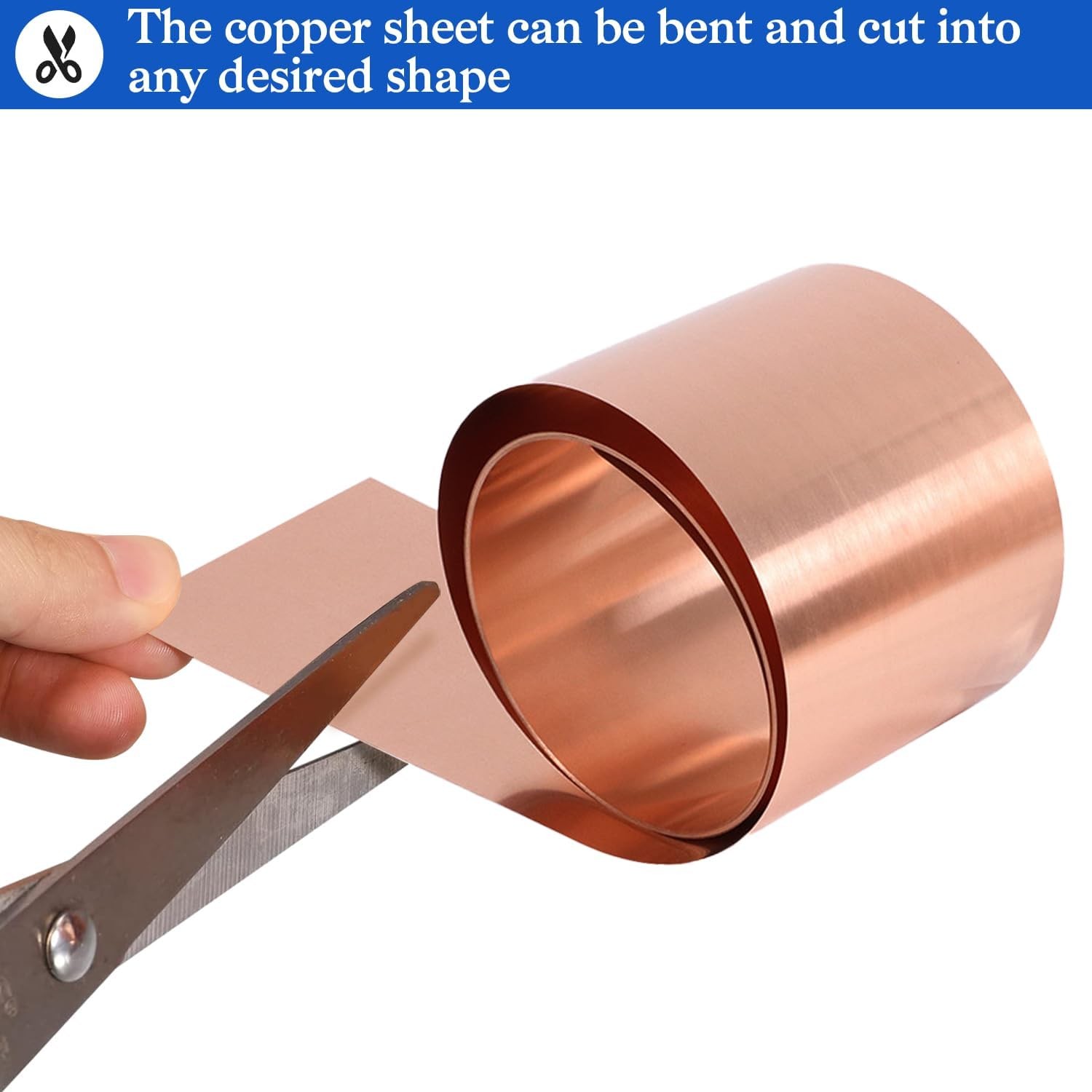 Copper Sheet Roll 1000 x 200 x 0.3mm,99.9% Pure Copper Copper Tape Soft & Bie…
