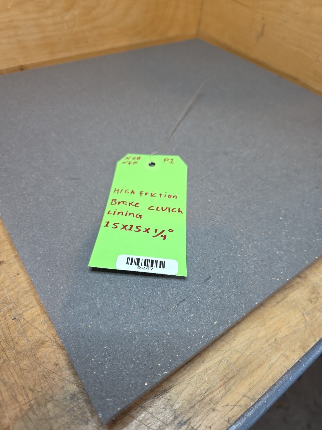 High-Friction Brake and Clutch Friction Lining15″ Long x 15″ Wide x 1/4″ Thick