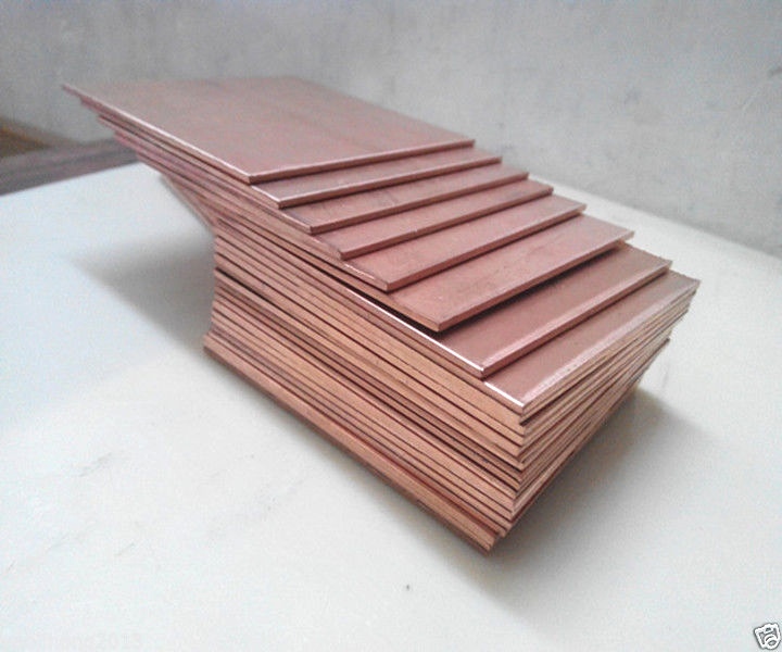 3pcs 99.9% Coppers Metal Sheet Cathode Plate for Hull Cell 0.25 x 100x 65mm