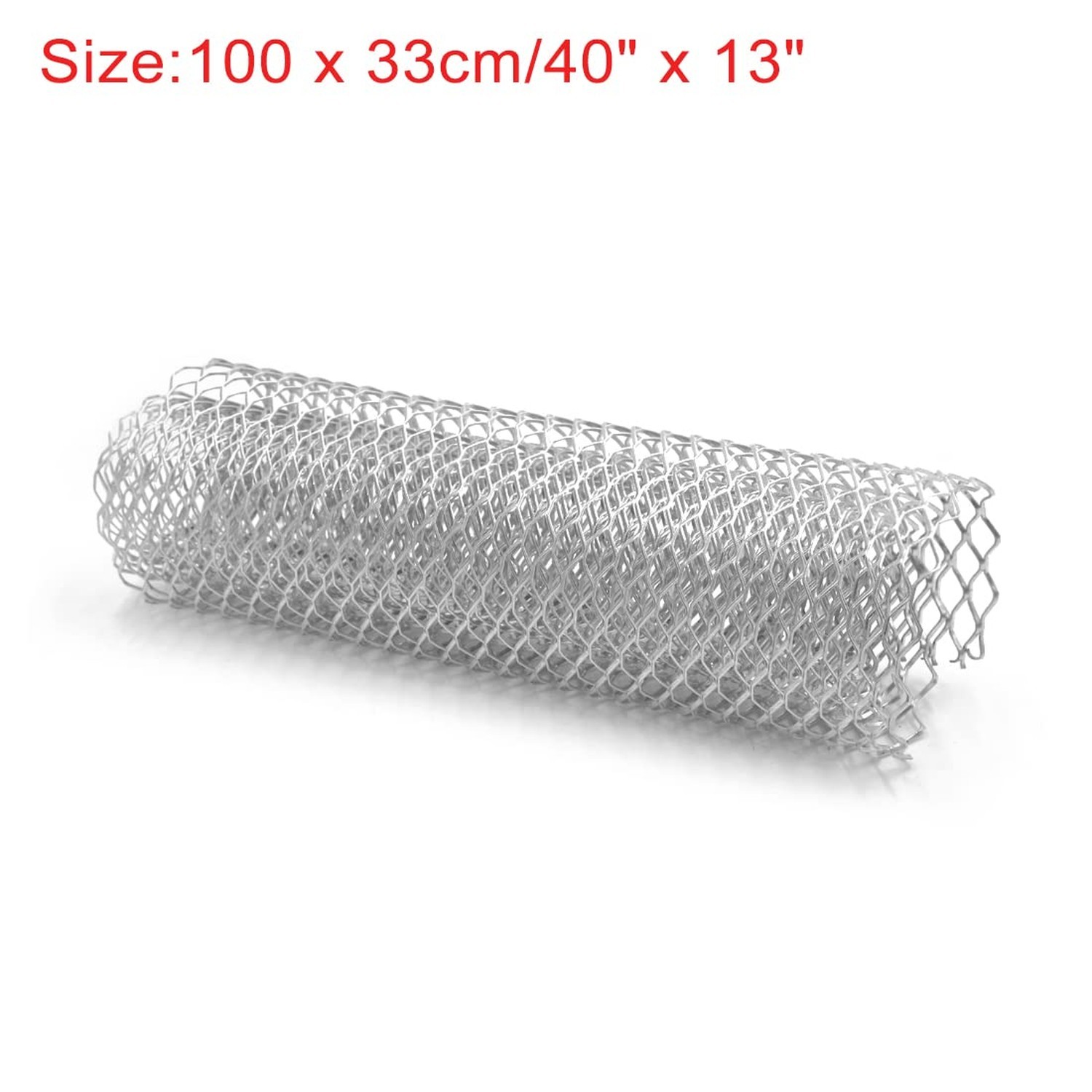 uxcell Silver Tone Aluminum Alloy Hexagon Grill Mesh Sheet 25 x 11mm for Truck