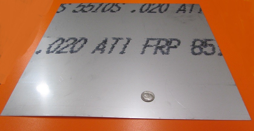 321 Weldable Stainless Steel Sheet, .020″ Thick x 12″ Wide x 12″ Length, 1 Unit