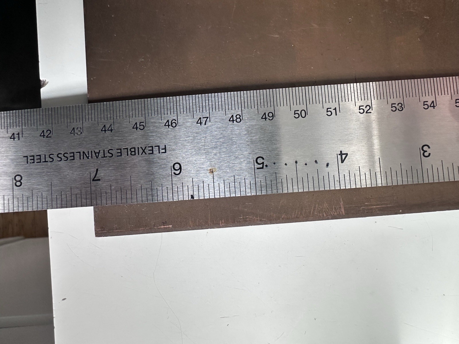 110 Copper Sheet flat .125″ x 7.0″ Wide x 18.3″ 5lbs. 2.6oz.