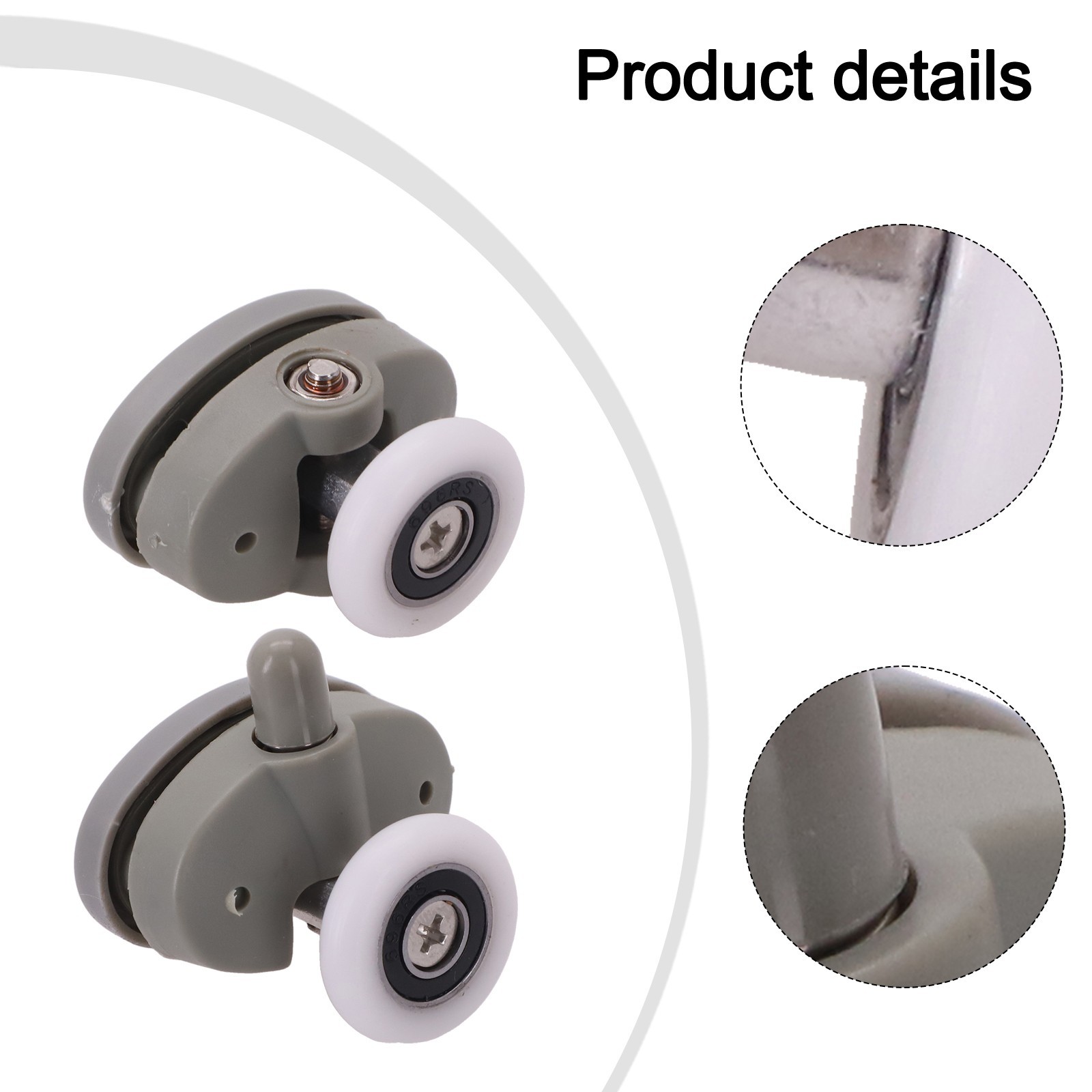 Shower Door Wheel Assembly Kit Includes Four Adjustable Rollers at 23mm