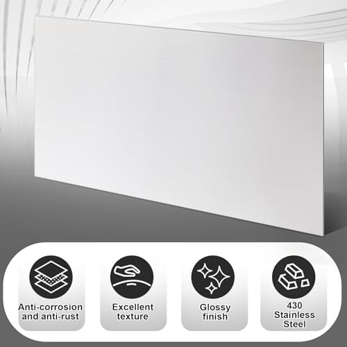 430 Stainless Steel Sheet Metal 36″x24″ 24GA Brushed Finish Panel for Crafting,