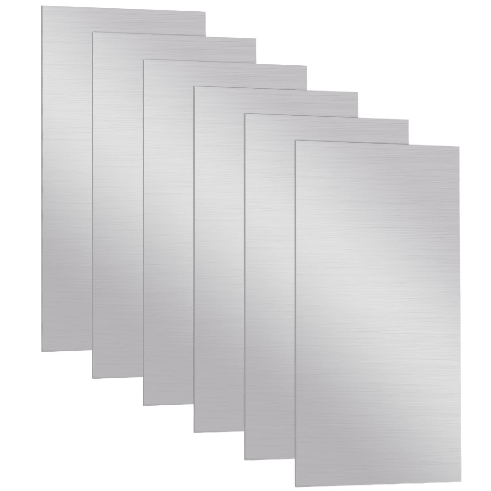 BENECREAT 6pcs Aluminium Metal Sheet, 6×12 inch Rectangle Flat Plain Plate wi…
