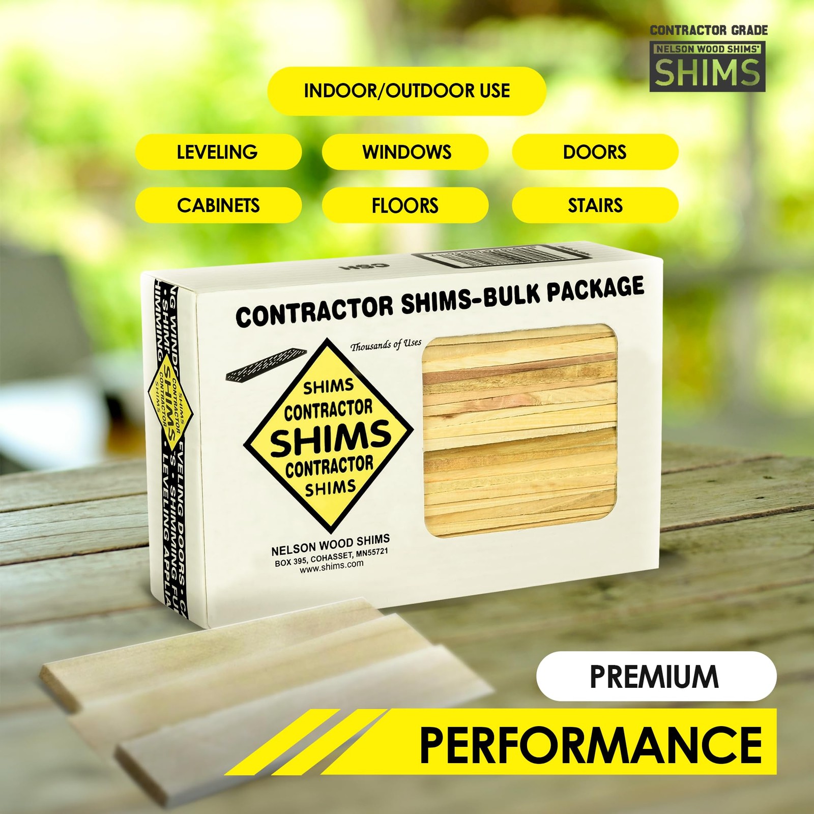 Beddar Wood Shims 8-Inch Contractor Grade 56 Count Carton for Leveling