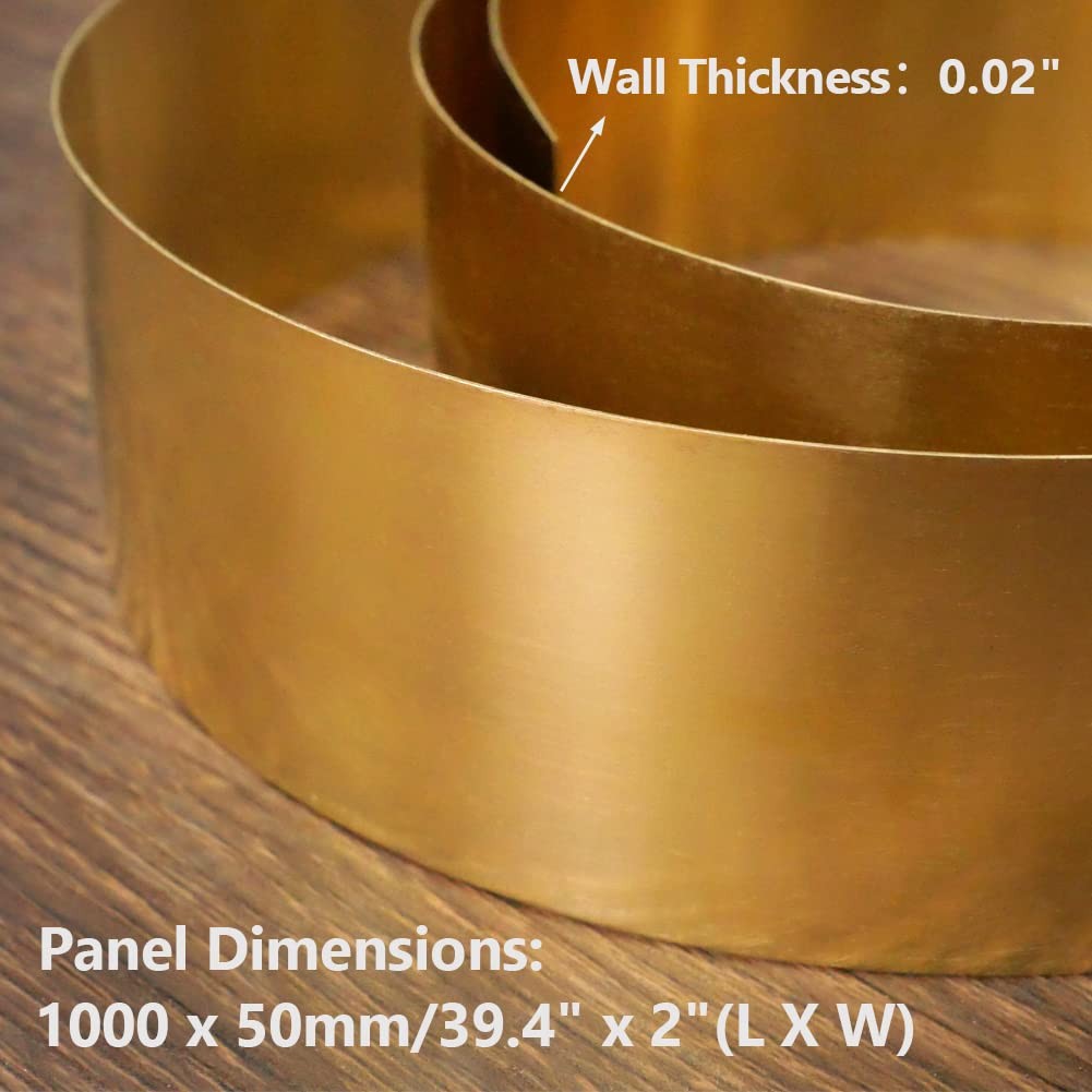 24 Gauge 0.5mm Brass Sheet Roll 1.2×40 Inch Precision Metal Strip Crafts