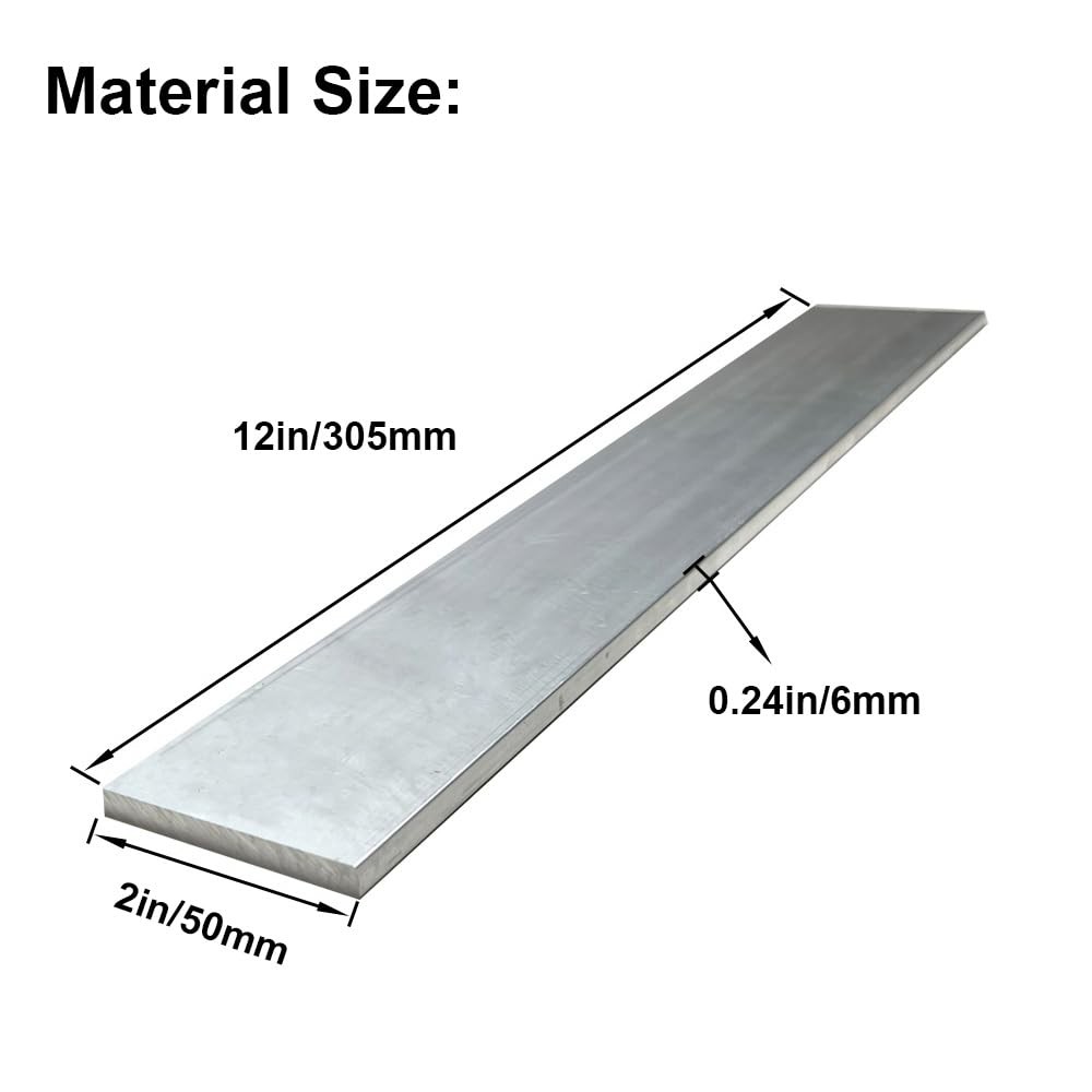 1/4″ x 2″ x 12″ 6061 T6511 Square Aluminum Flat Bar 2 PCS Solid Mill Stock