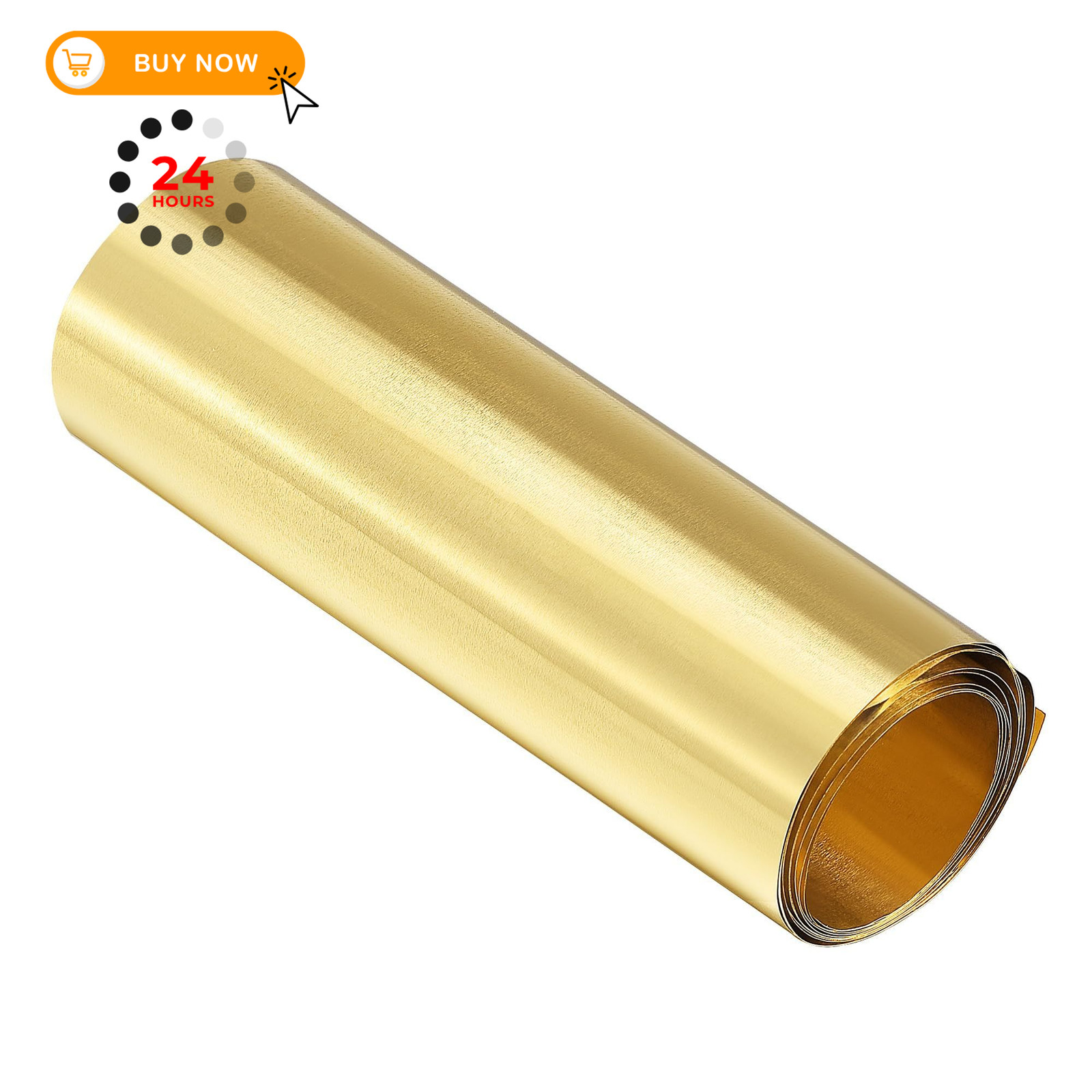 uxcell Brass Sheet Roll, Metal Foil Plate 1000mm x 1000 x 100 x 0.01mm,