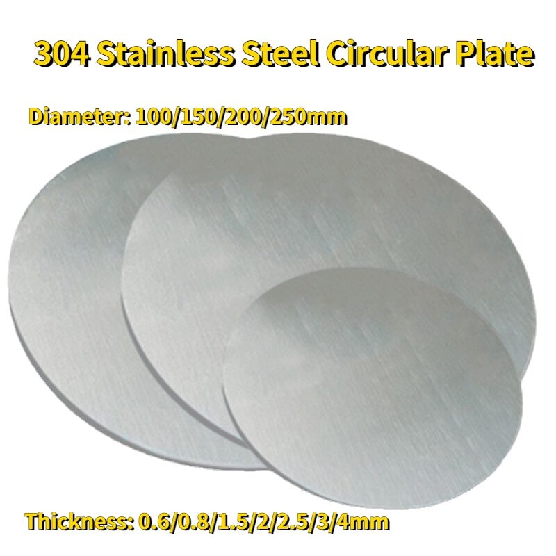 1PC 304 Stainless Steel Circular Plate Disc Metal Flat-plate Round Disk Sheet