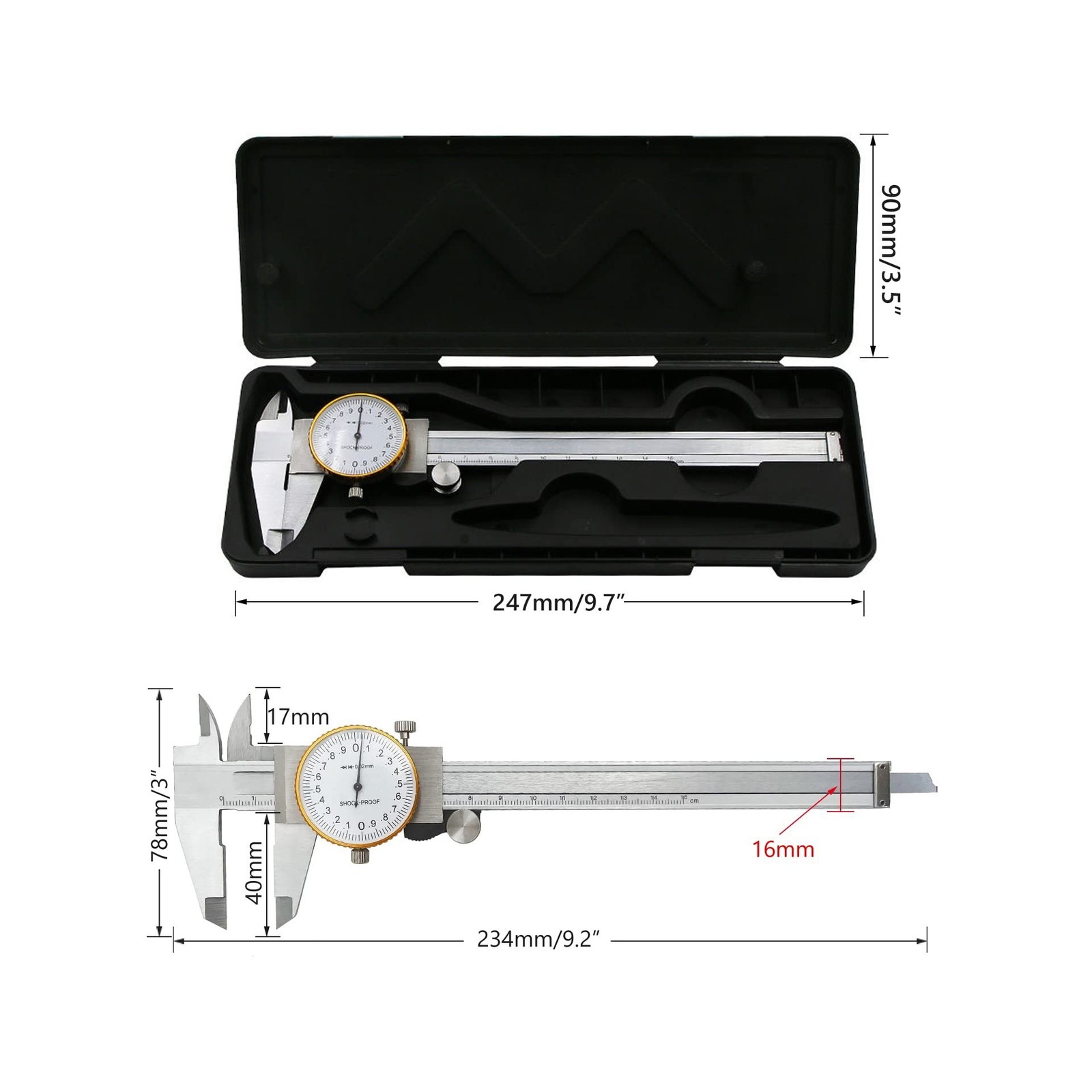 LYFJXX Dial Calipers 15 cm, 0.02 mm Accuracy Stainless Steel Ve… FAST USA SHIP