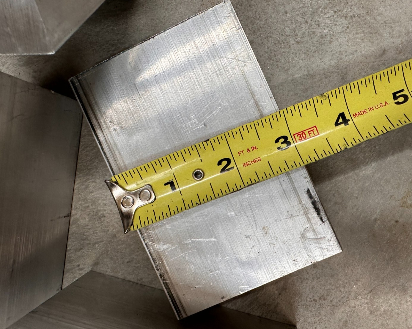 Aluminum 6061 T6 Drop Block Plate Remnant 1 1/4 X 3 X 4 1/4