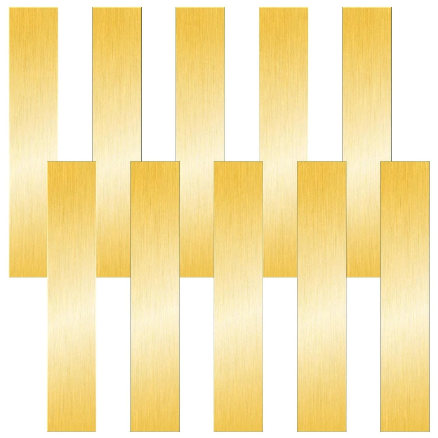 12 Assorted Brass Strips: 6” Length, Multiple Thicknesses for Versatile Use