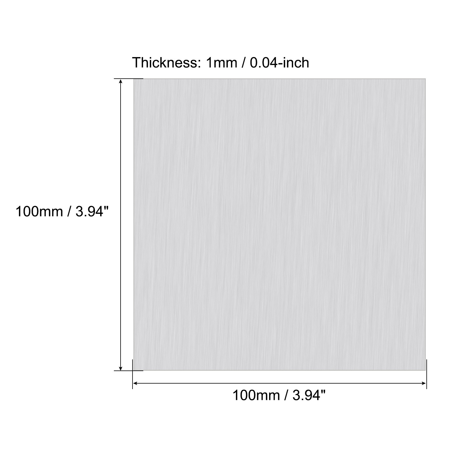 100mm x 100mm x 1mm Rectangle 1060 Aluminum Sheet Flat Metal Plate Stock, 2Pcs