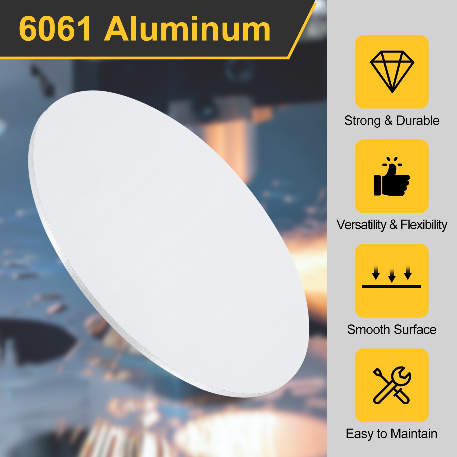 2Pcs Aluminum Disc, 4″(100mm) Dia 0.1″(2.5mm) Thick Round 6061 Aluminum Sheets
