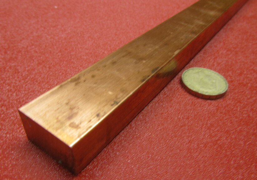 182 Copper Bar 5/8″ Thick x 1.0″ Wide x 3 Foot Length