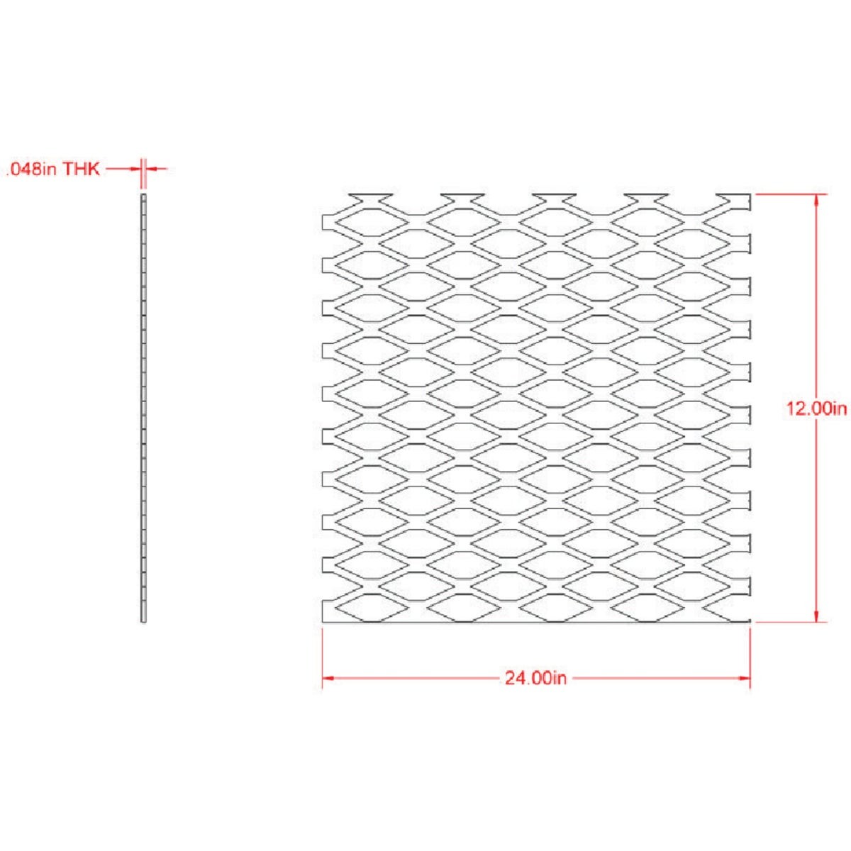 Hillman Steelworks 12 In. x 24 In. x 18 Ga. Weldable Expanded Steel Sheet Stock