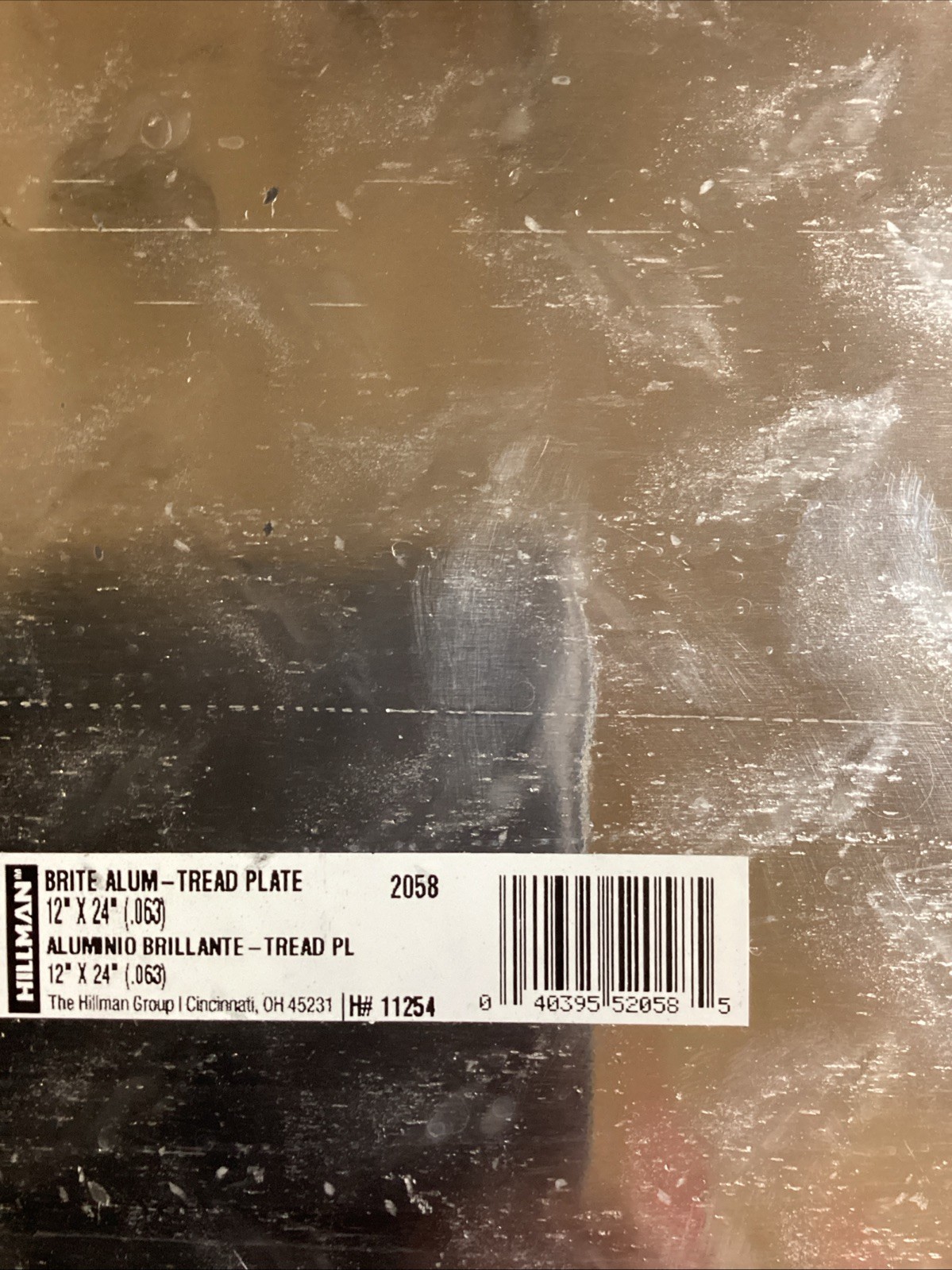 *Aluminum Diamond Tread Plate 12″ x 24″ .063