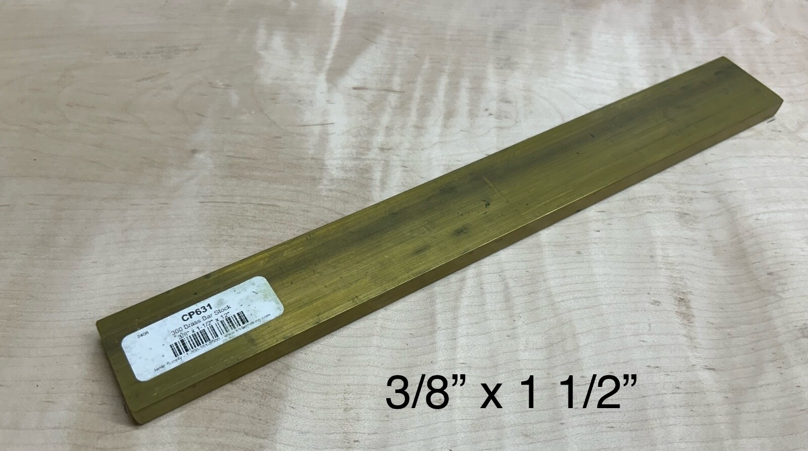 C360 Solid Brass Flat Bar Stock 12″ long 3/8″ x 1.5″ milling plate diy knife