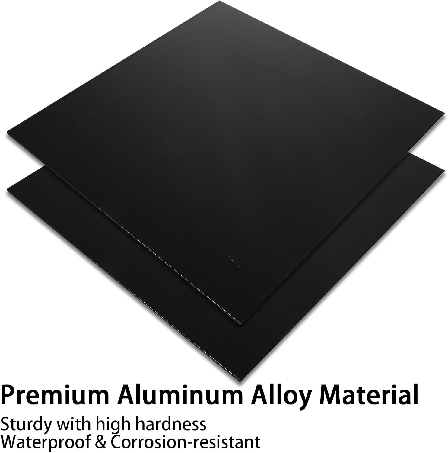 2 Pack 12 x 12 x 1/8 (0.12″) Inch 5052 Anodized Aluminum Sheet, 3 mm Thick Black