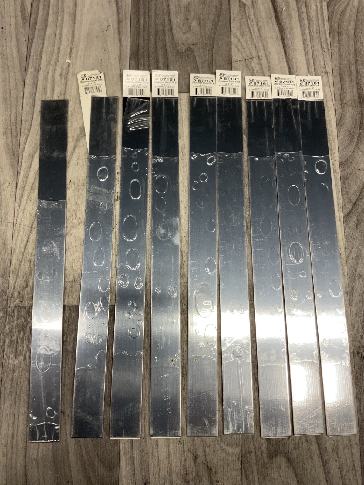 K&S 87161 Stainless Steel Strip, 0.018″ x 1″W x 12″L *Lot of 9* #4033B105PR3