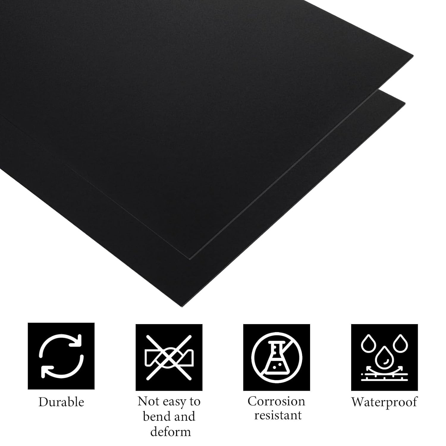 4PCS 12 X 12 X 1/32 (0.04”) Inch Anodized Aluminum Sheet, Black Aluminum Engravi
