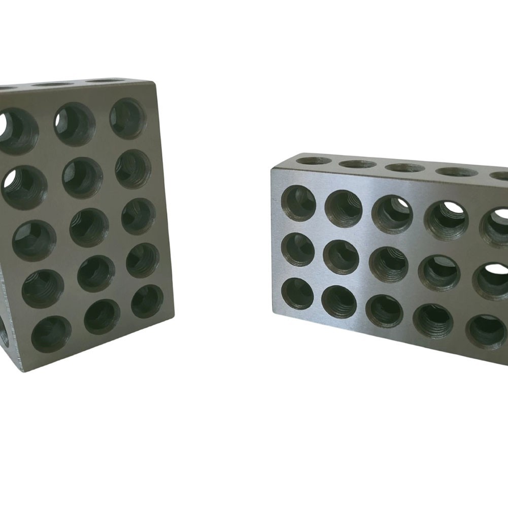 Ground Steel 1x2x3 Inch Setup Blocks Pair 1 x2 x3 with 23 Holes for Use