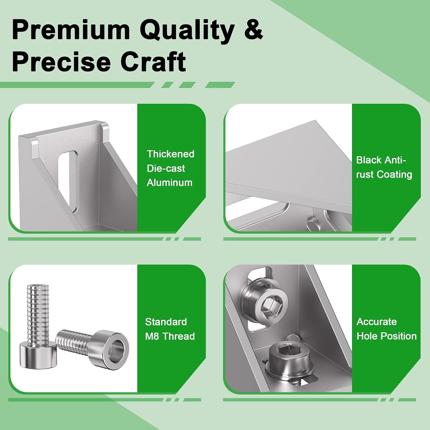 Heavy-Duty 4040 Series Aluminum Profile Connectors with Wrench and Hardware Kit