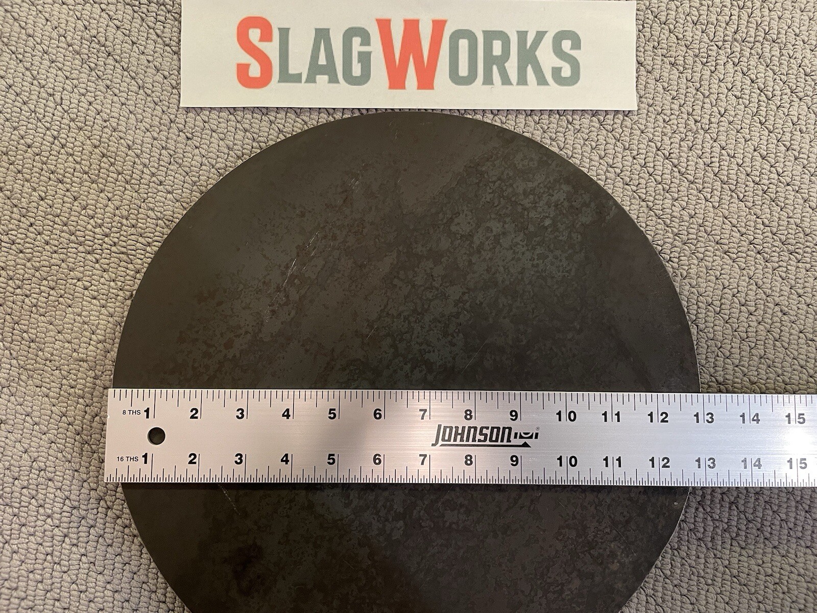 13 inch disc 1/4 inch thick steel plate 1/4”x13” disc A36 Hot Roll .25 Thick