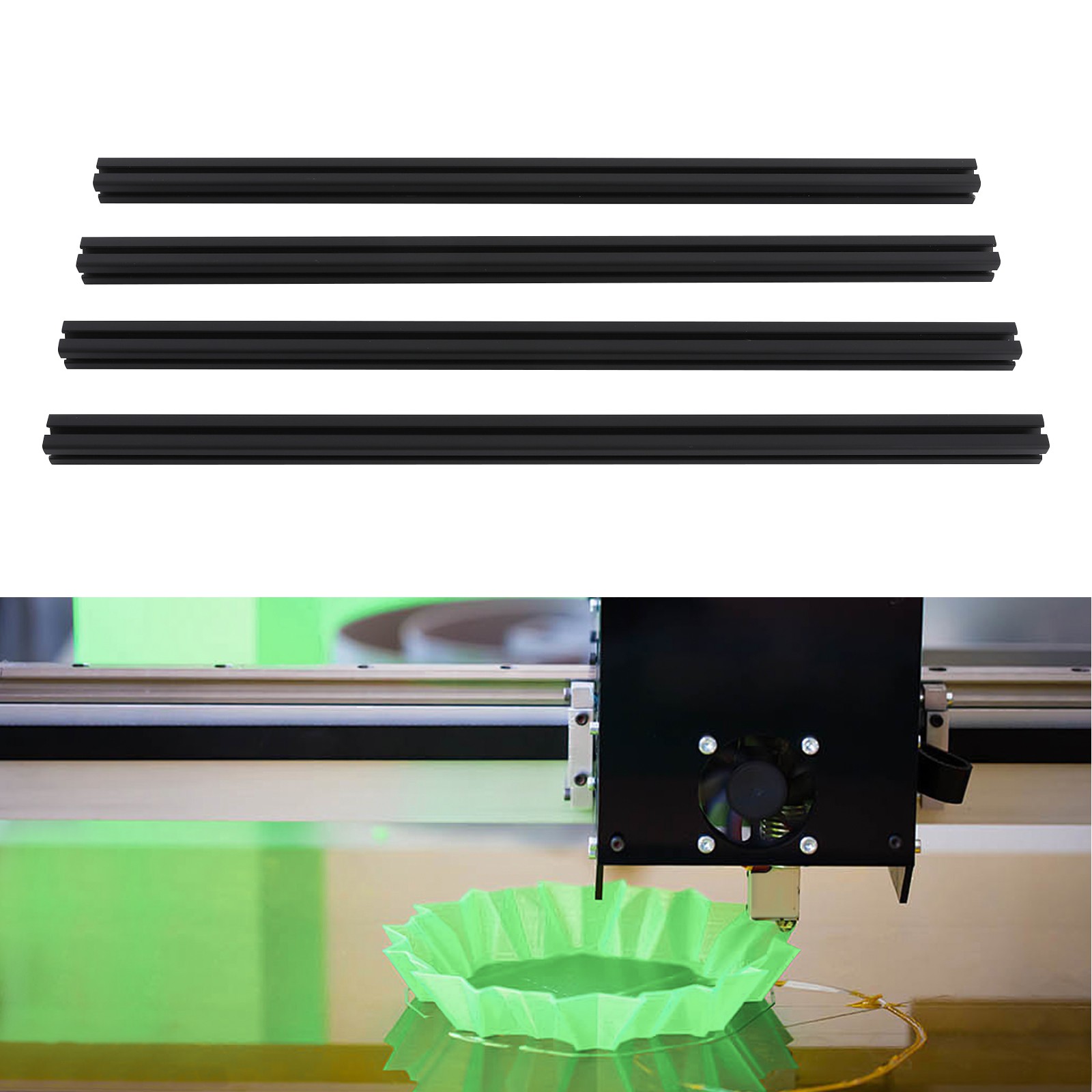 4pcs Aluminum Extrusion European Standard 4040 T Slot 1.5mm Tube Wall Thickness
