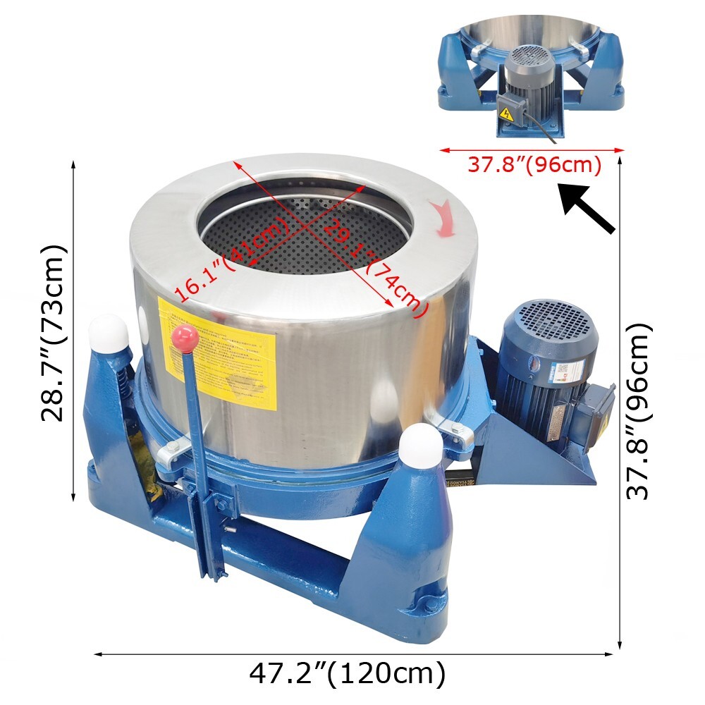220V Lab Scrap Oil Thrower Stainless Steel Food Dehydrator Centrifugal Dryer
